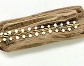 Bracelet Double Strand Freshwater Pearl w/Paper Clip Chain 7”